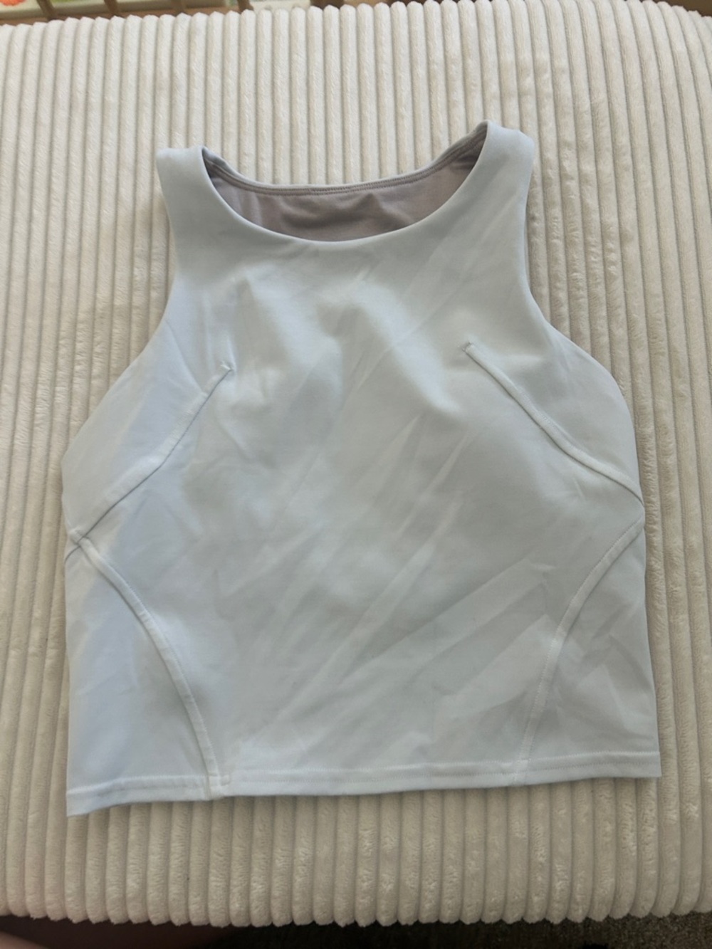 Lululemon White High Neck Cropped Tank
